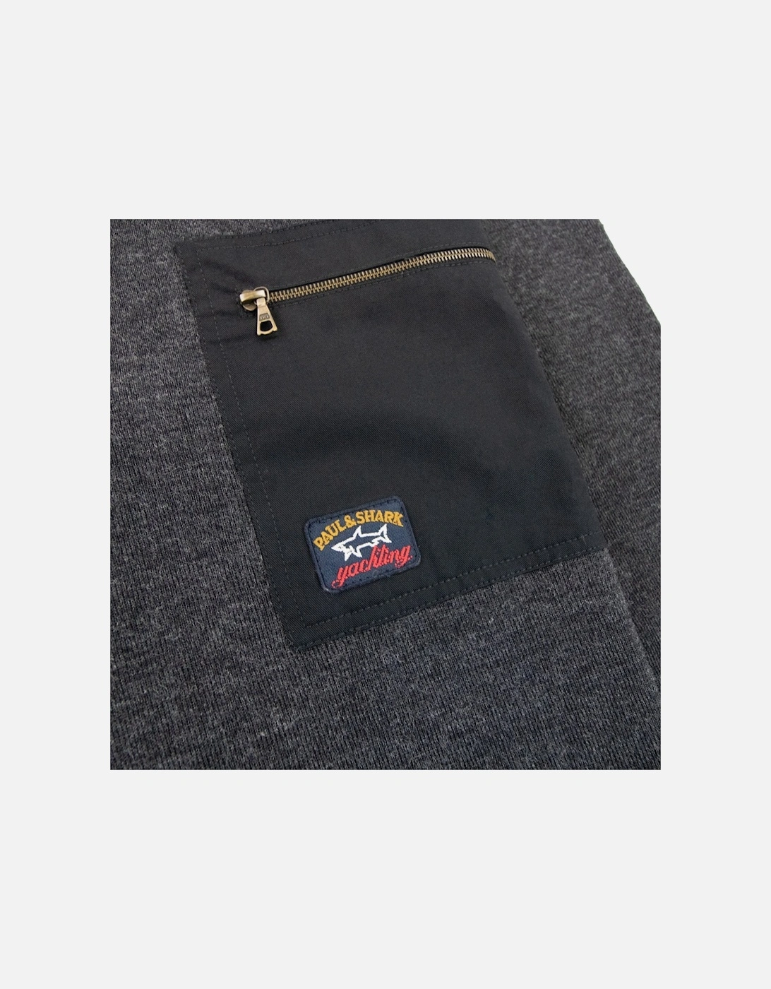 Paul And Shark Chest Zip Pocket Knitted Sweatshirt Dark Grey