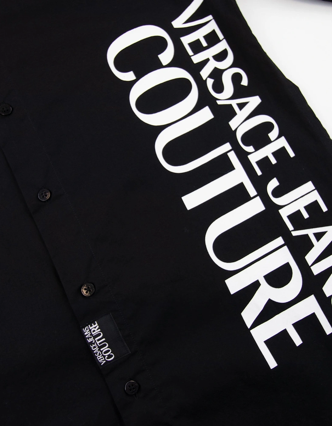 Jeans Couture Etichetta Detail Cotton Long Sleeve Shirt Black