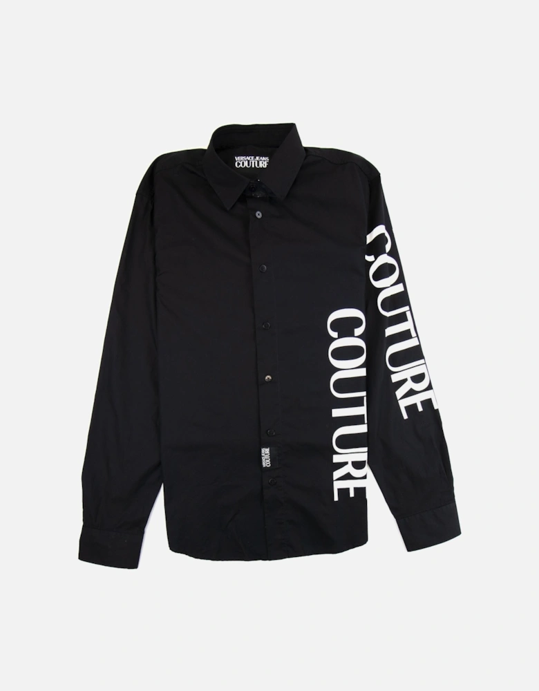 Jeans Couture Etichetta Detail Cotton Long Sleeve Shirt Black