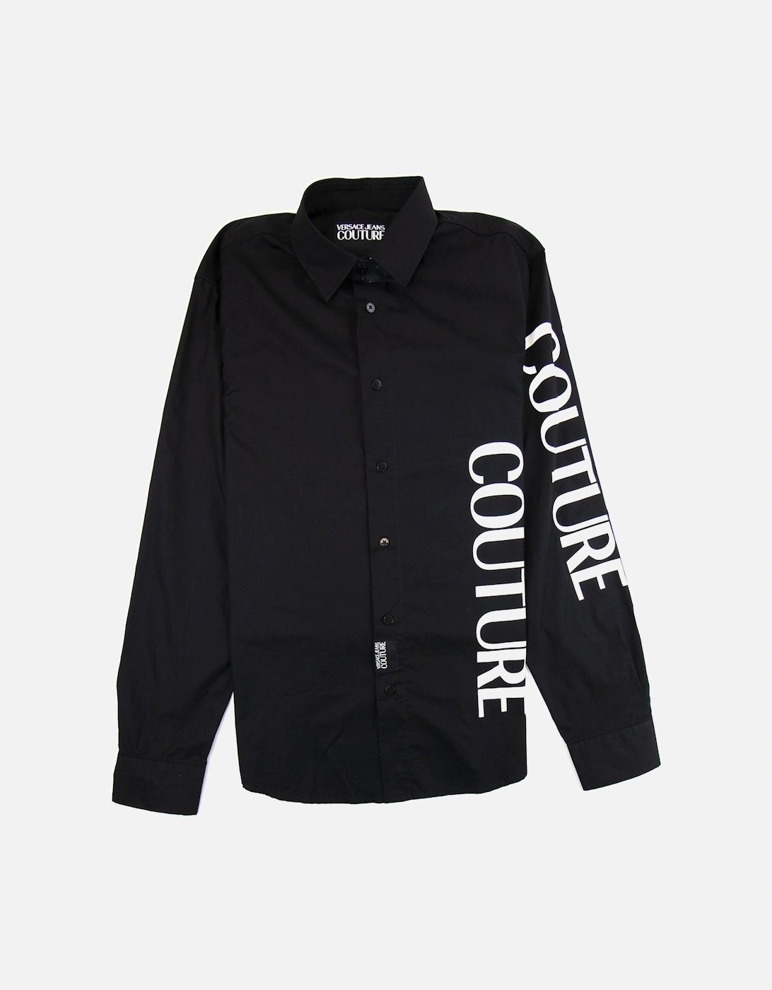 Jeans Couture Etichetta Detail Cotton Long Sleeve Shirt Black, 3 of 2