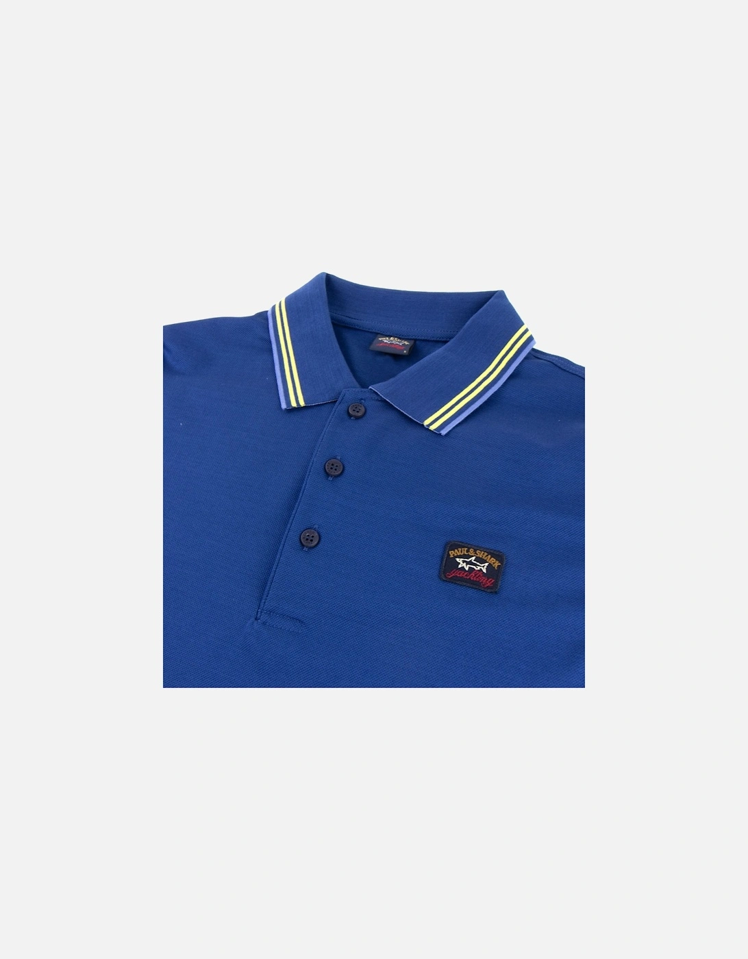 Paul And Shark Tipped Longsleeve Polo Shirt Blue