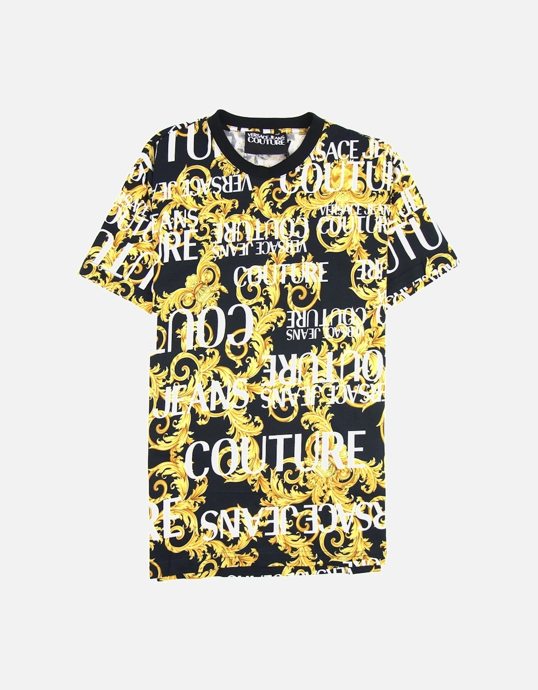 Jeans Couture Logo Baroque Print T-shirt Black 899, 3 of 2