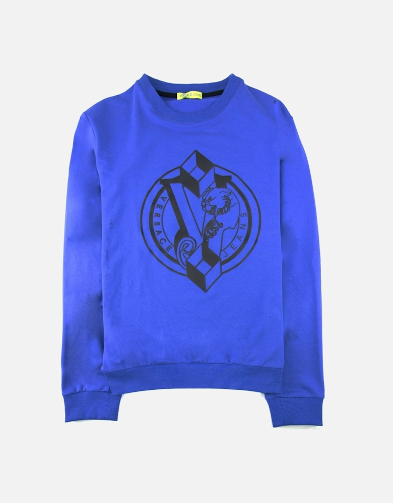 Jeans Logo Light Fleece Sweatshirt Elec Blue.