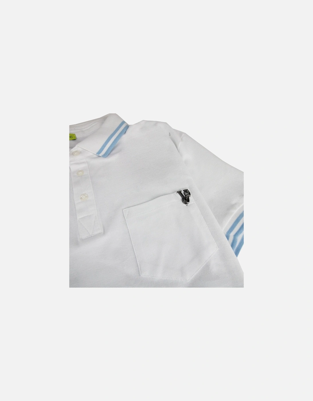 Jeans Piquet Front Pocket Logo S/s Polo White