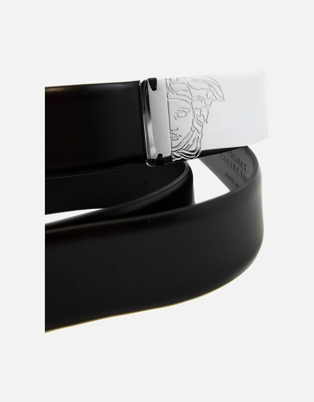 Silver Medusa Clasp Belt Black/silver