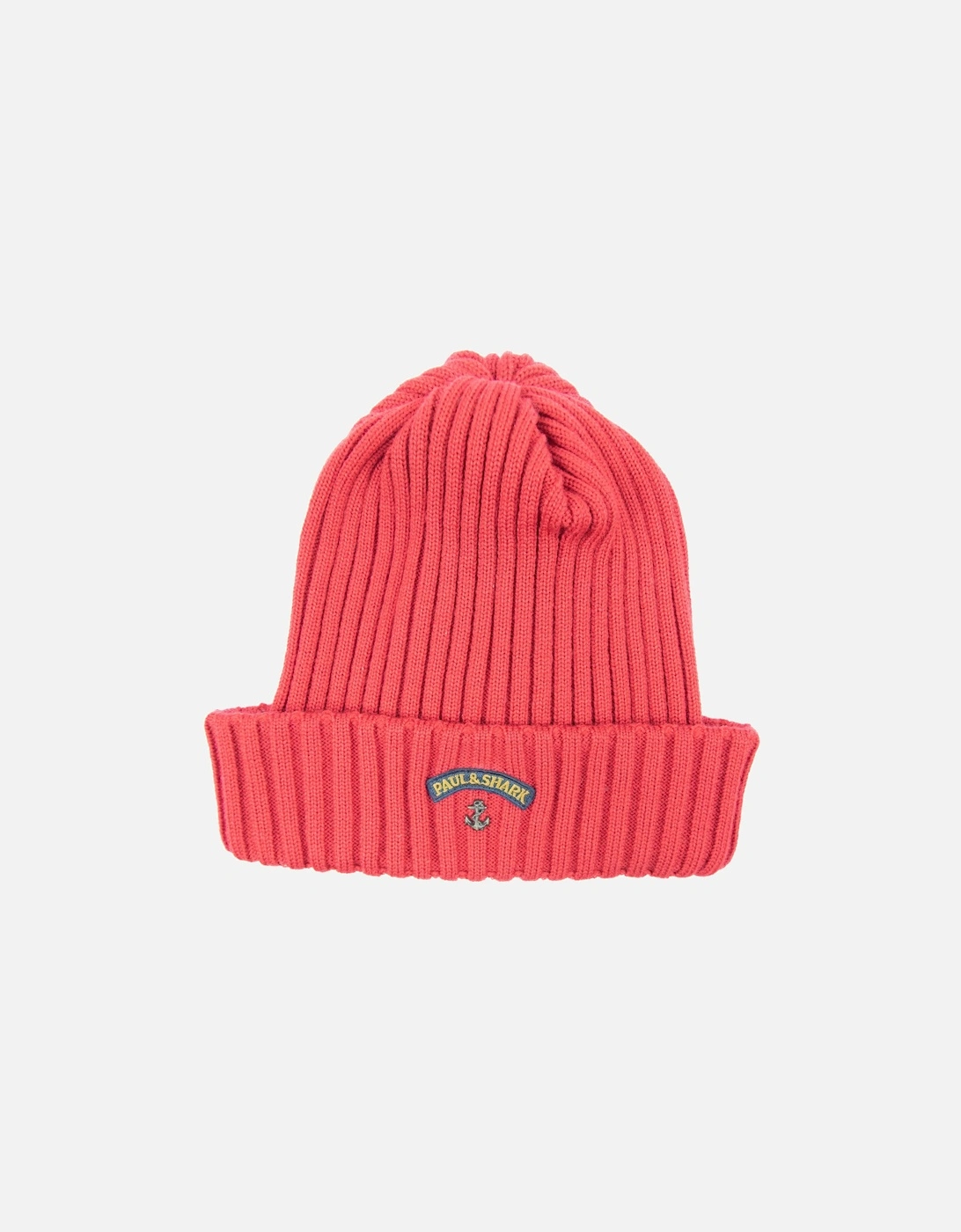 Paul And Shark Logo Ribbed Knitted Hat Red SA30, 3 of 2