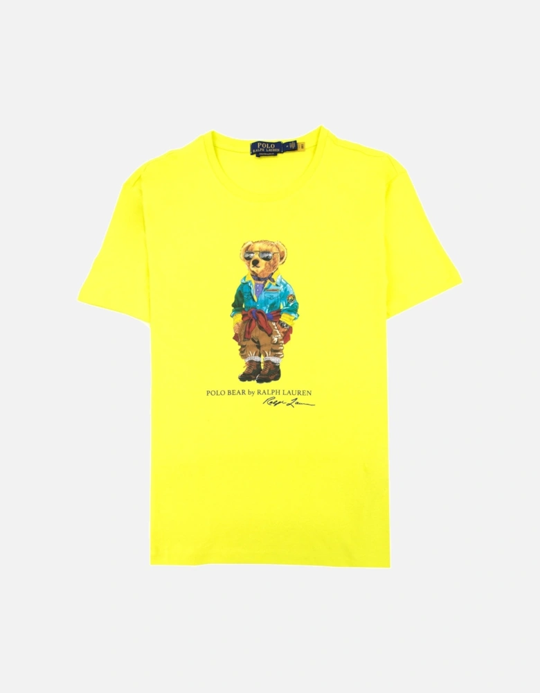 Bear Logo Custom Slim Fit T Shirt Yellow