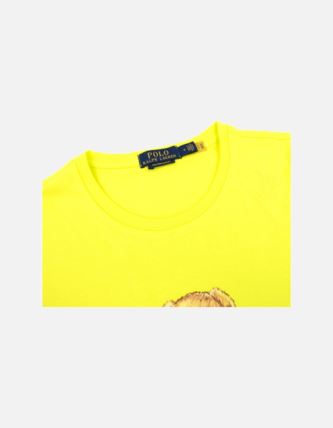 Bear Logo Custom Slim Fit T Shirt Yellow