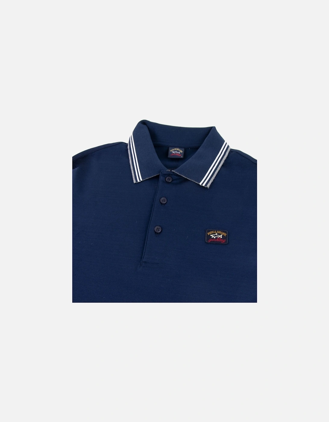 Paul And Shark Tipped Longsleeve Polo Shirt Navy