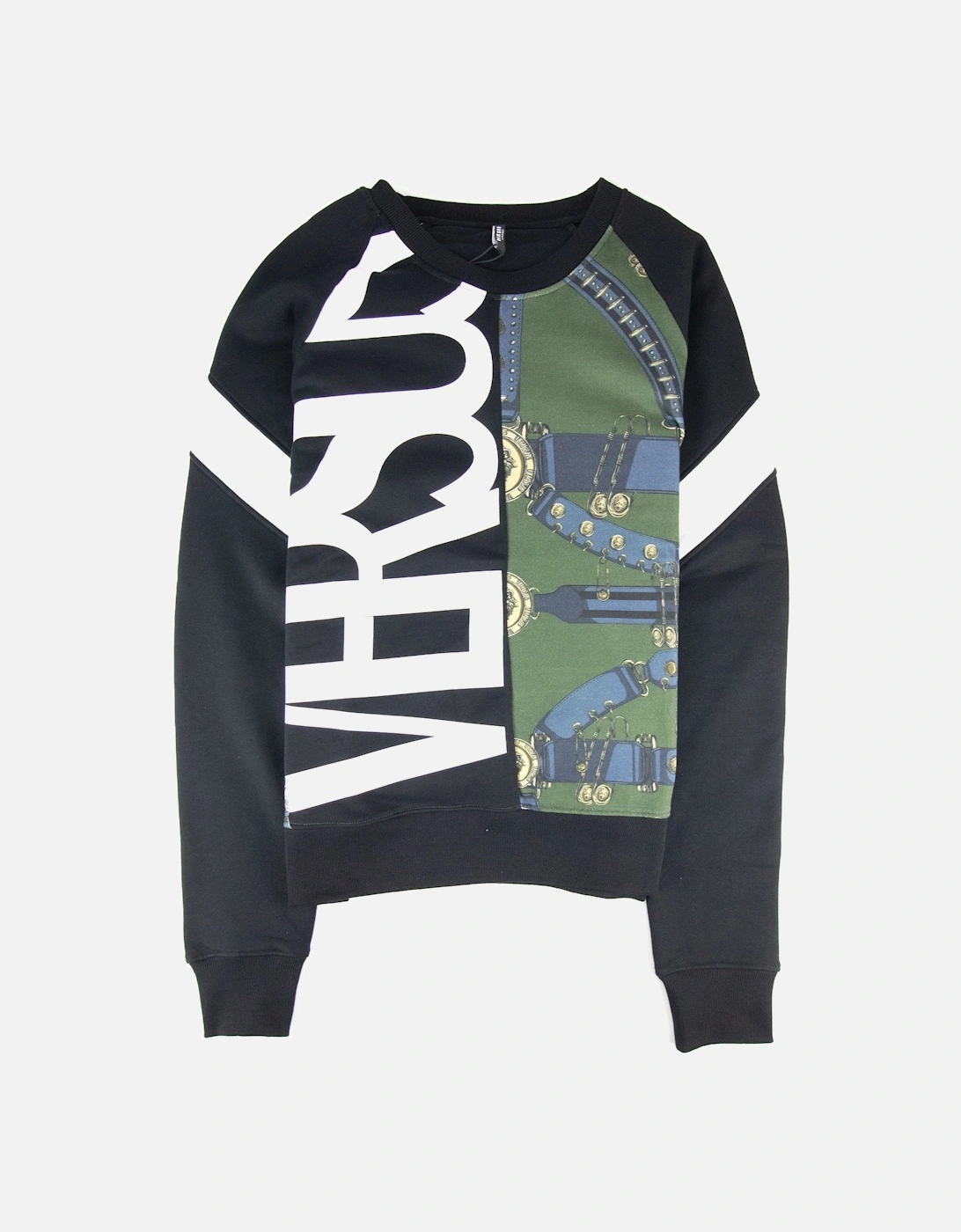 Versace Versus Logo Pattern Crewneck Sweatshirt Black, 3 of 2