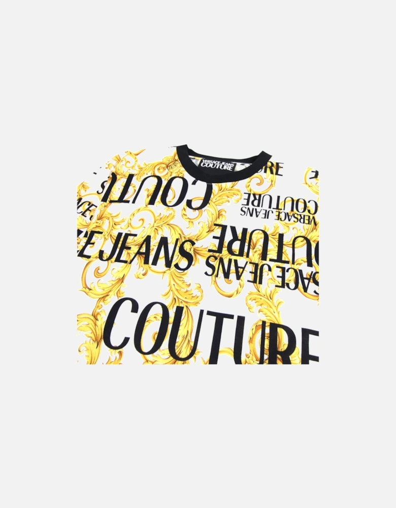 Jeans Couture Logo Baroque Print T-shirt White 003