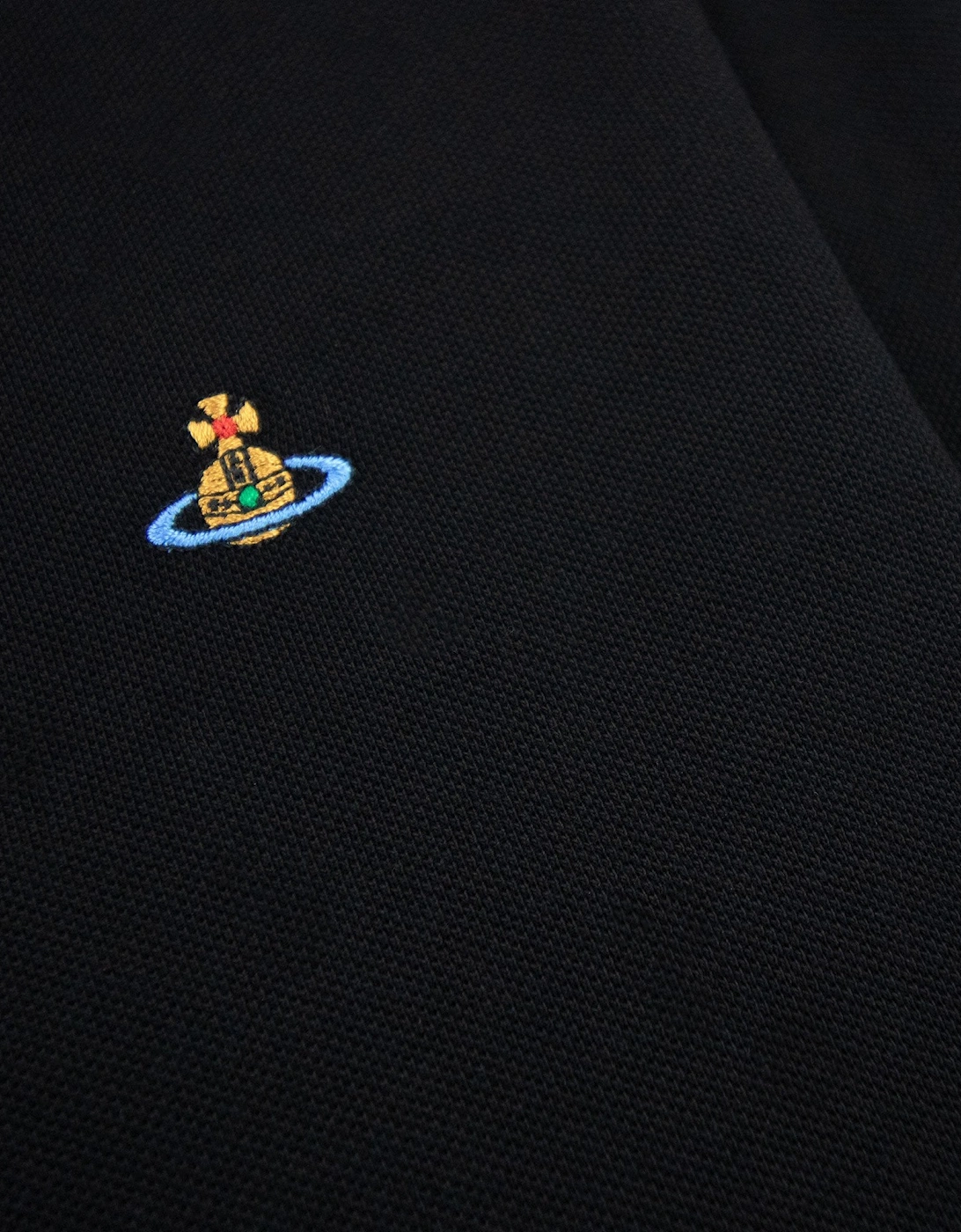 Long Sleeve Classic Stripe Collar Polo Black