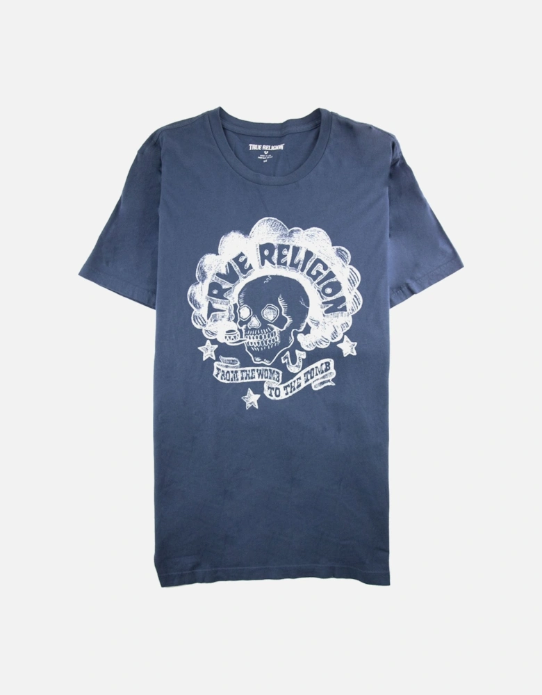 Womb To Tomb Crew Neck Tee Midnight Blue