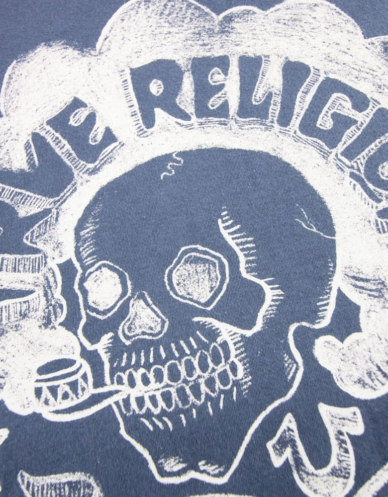 Womb To Tomb Crew Neck Tee Midnight Blue