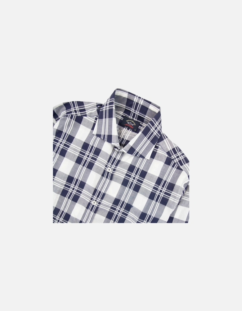 Paul And Shark Cotton Twill Sport Shirt Blue Tartan