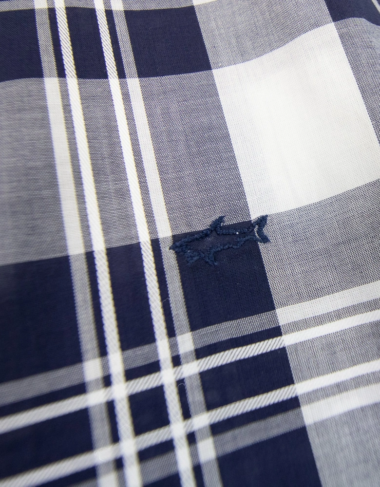 Paul And Shark Cotton Twill Sport Shirt Blue Tartan