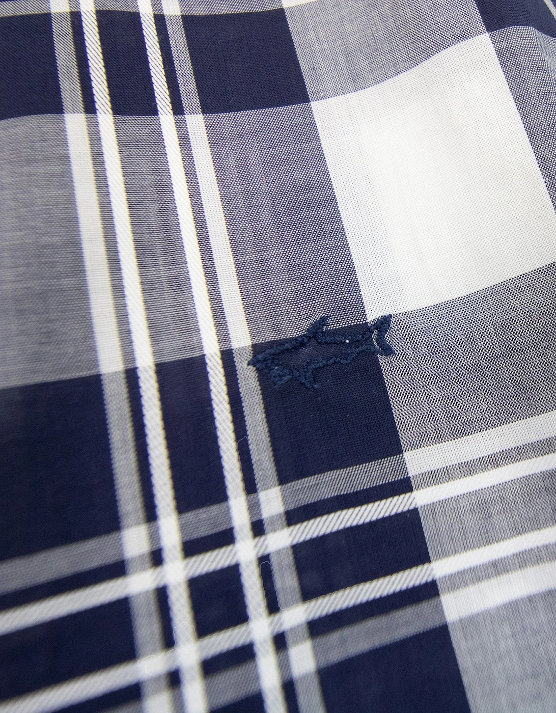 Paul And Shark Cotton Twill Sport Shirt Blue Tartan
