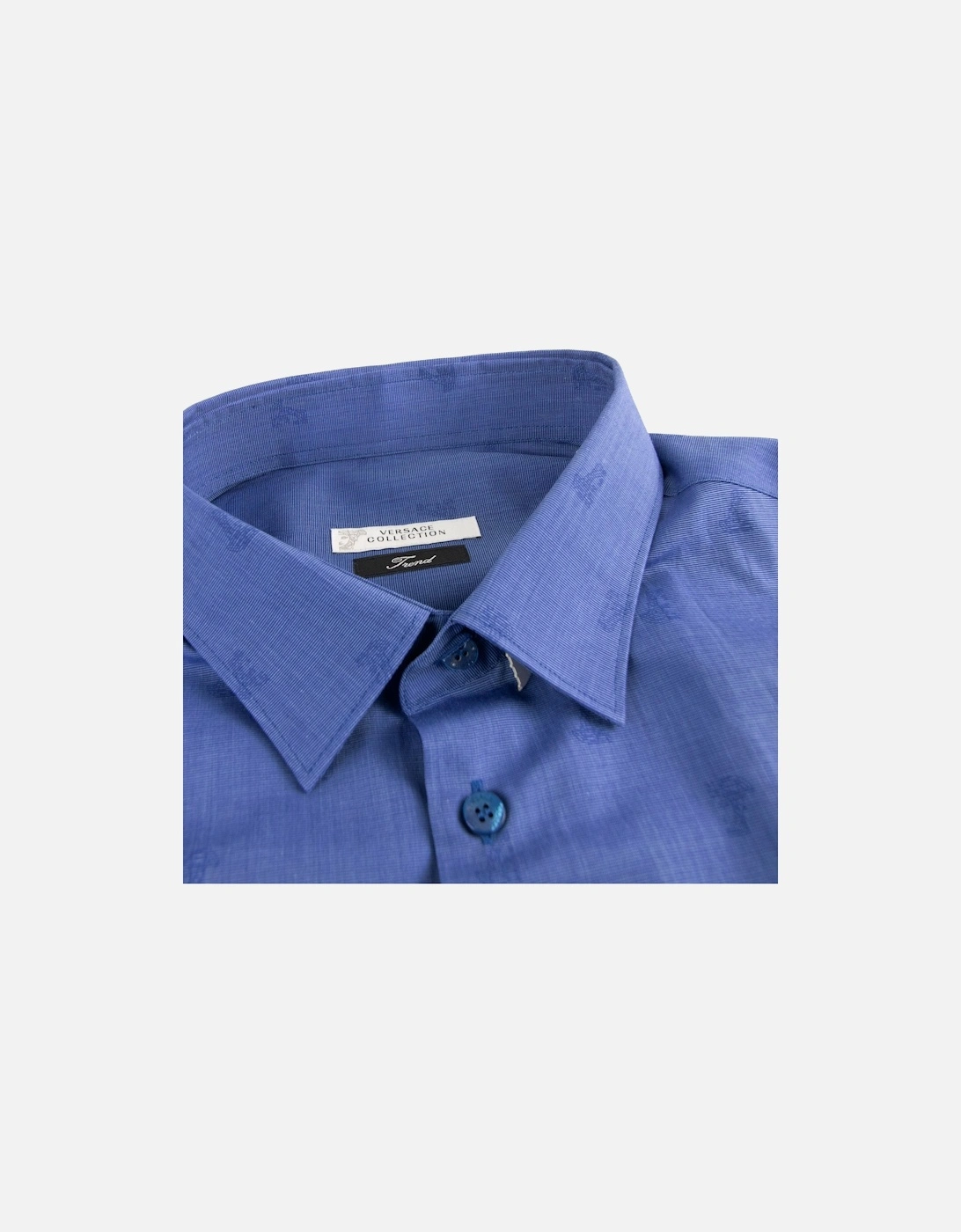 All Over Logo Print L/s Shirt Navy Blue