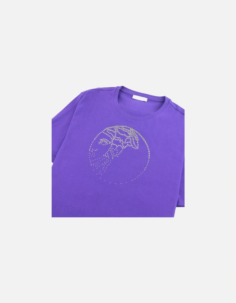 Studded Medusa T-shirt Purple