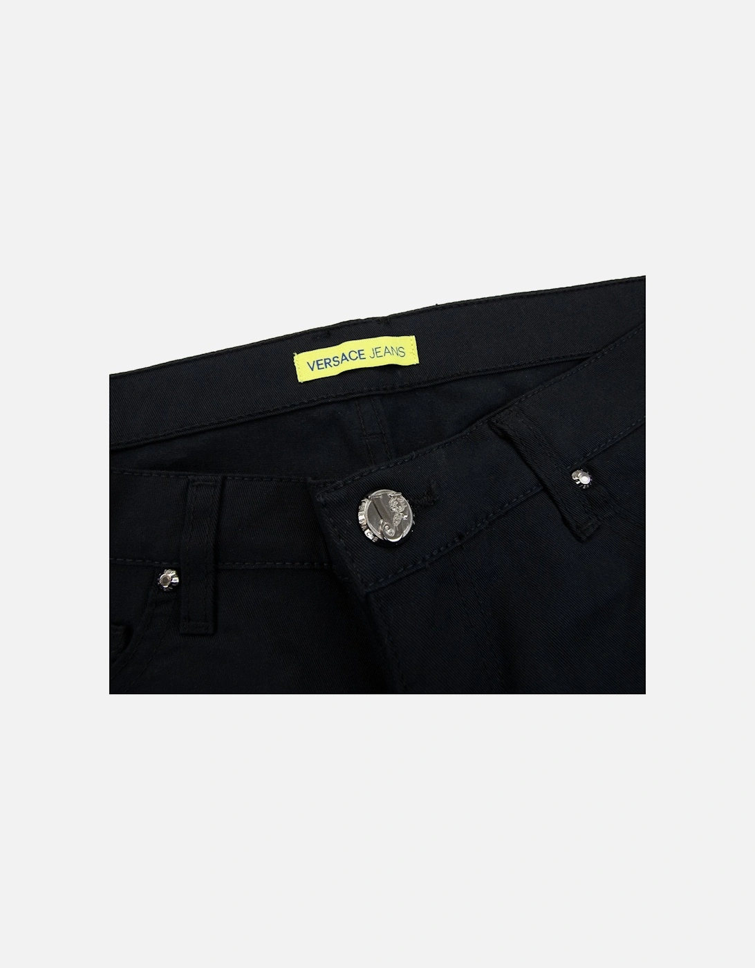 Jeans Metal Pocket Logo Stretch Jeans Black
