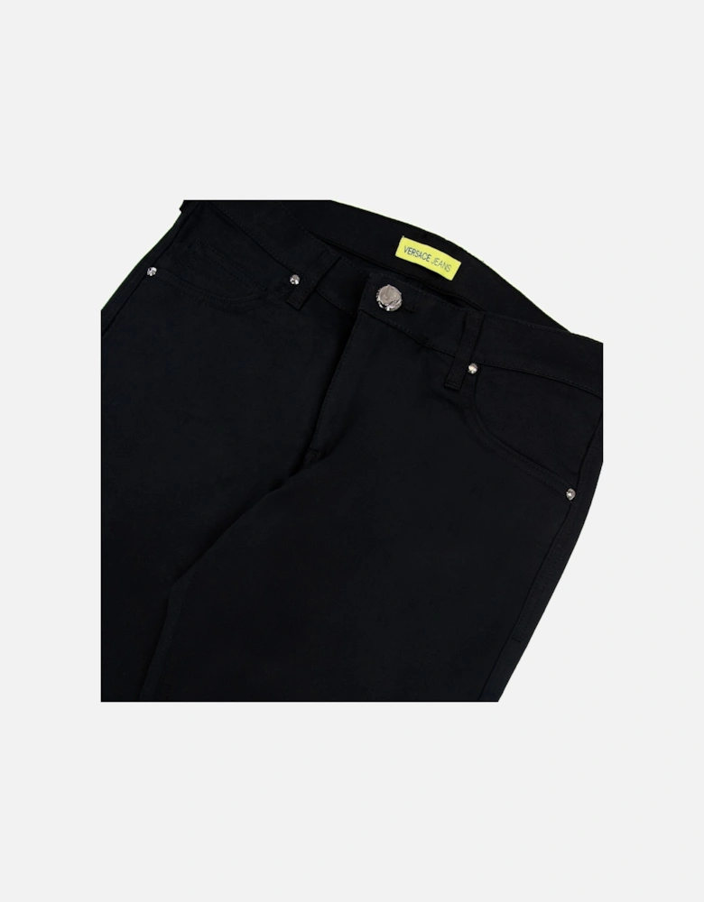 Jeans Metal Pocket Logo Stretch Jeans Black