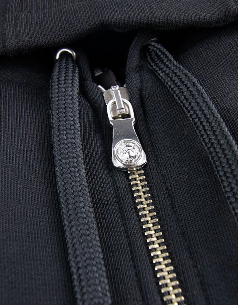 Versace Versus Lion Back Print Zip Up Hoody Black
