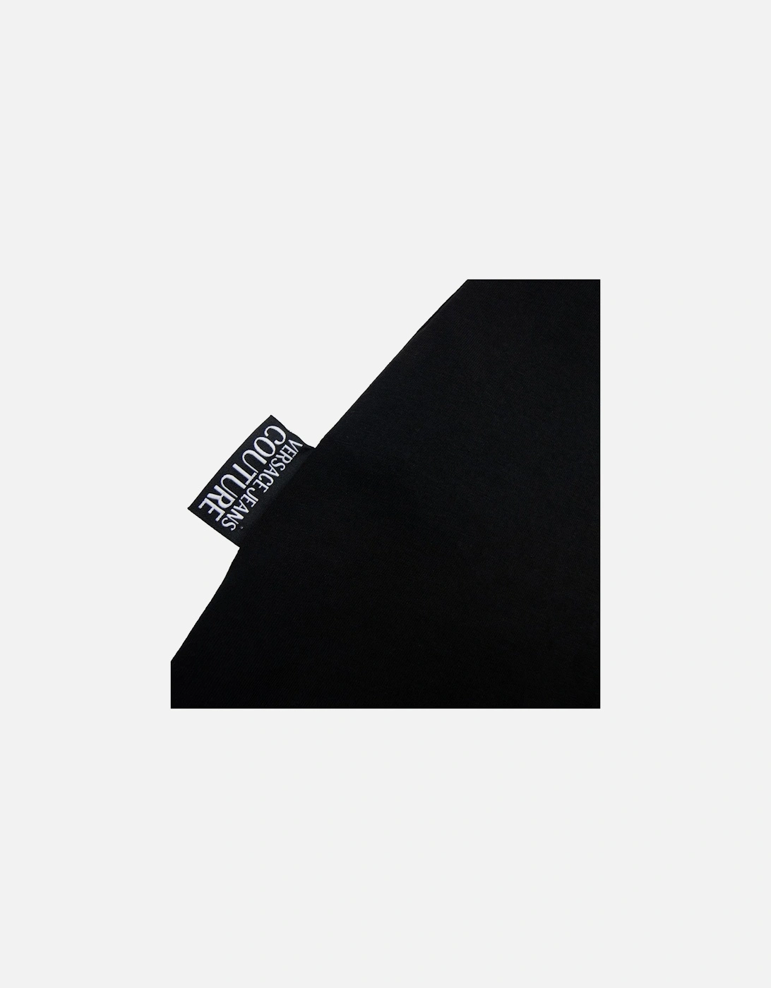 Jeans Couture Embroidered Logo Button Crewneck T Shirt Black