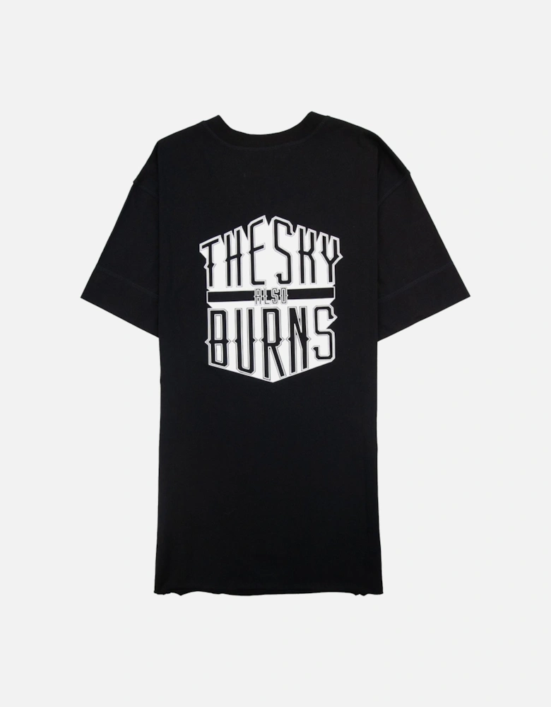 Jeans Couture Embroidered Logo Button Crewneck T Shirt Black