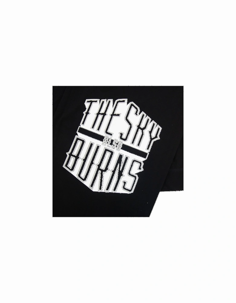 Jeans Couture Embroidered Logo Button Crewneck T Shirt Black