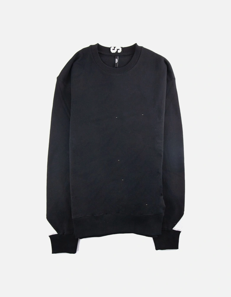Versace Versus Back Tape Logo Crewneck Sweatshirt Black