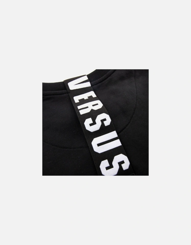 Versace Versus Back Tape Logo Crewneck Sweatshirt Black