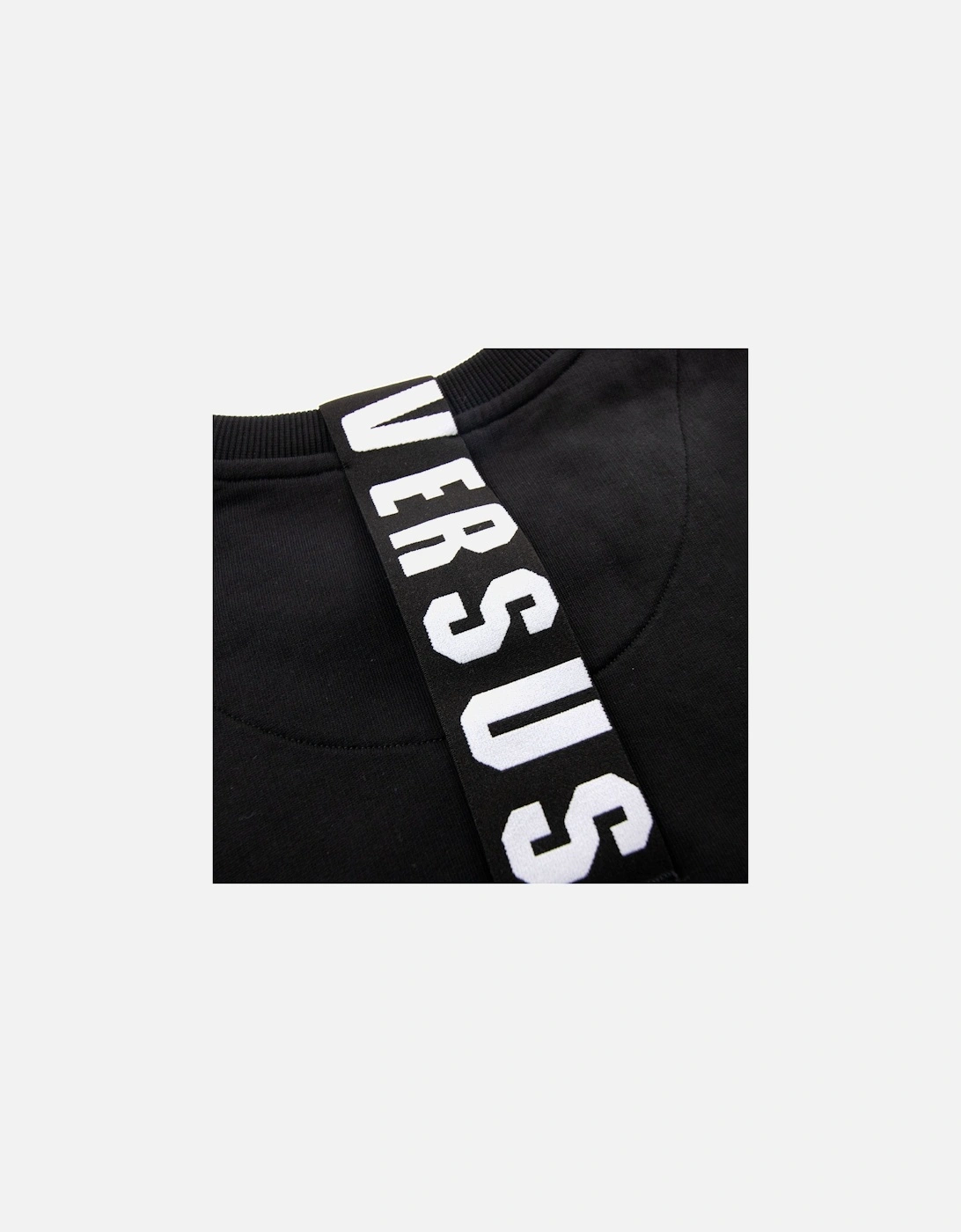 Versace Versus Back Tape Logo Crewneck Sweatshirt Black