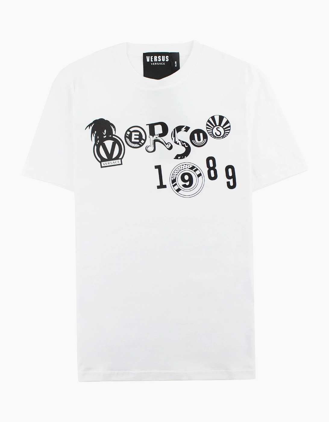 Men's Versace Versus Slim Fit Print T-shirt White - Size: 44