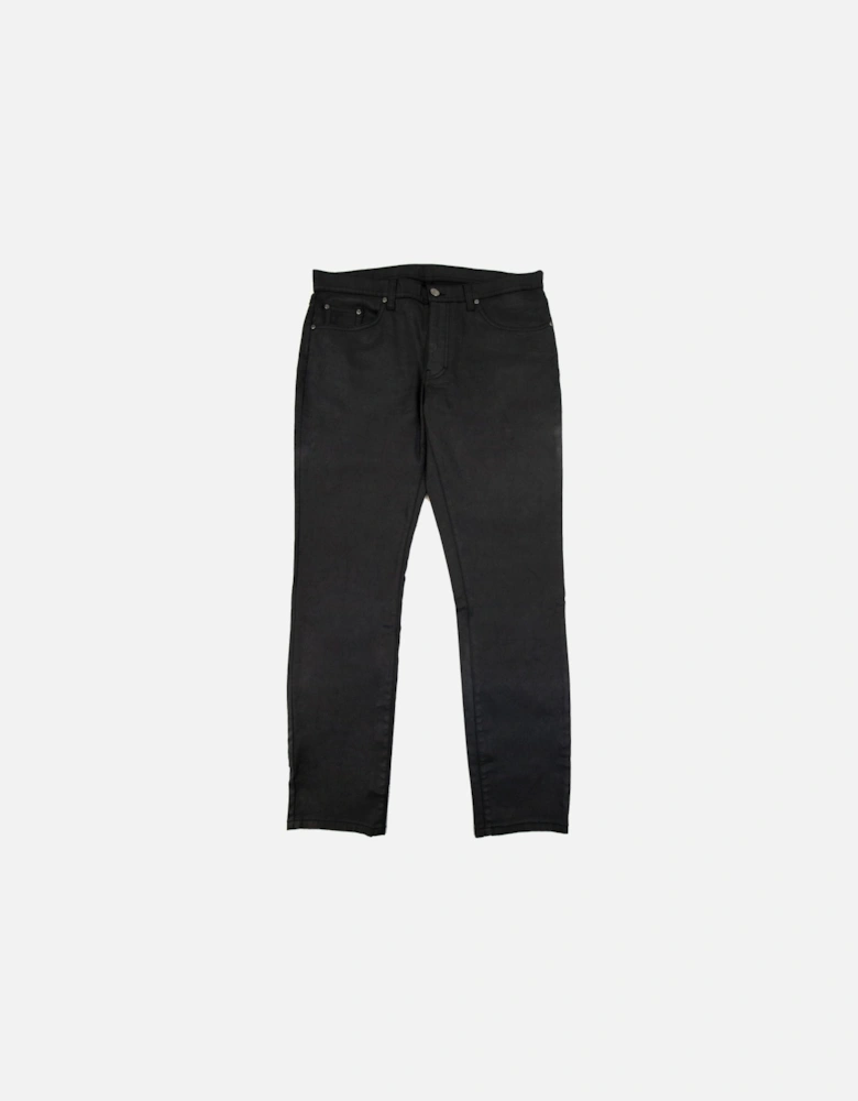 Shiny Material Casual Denim Jean Black