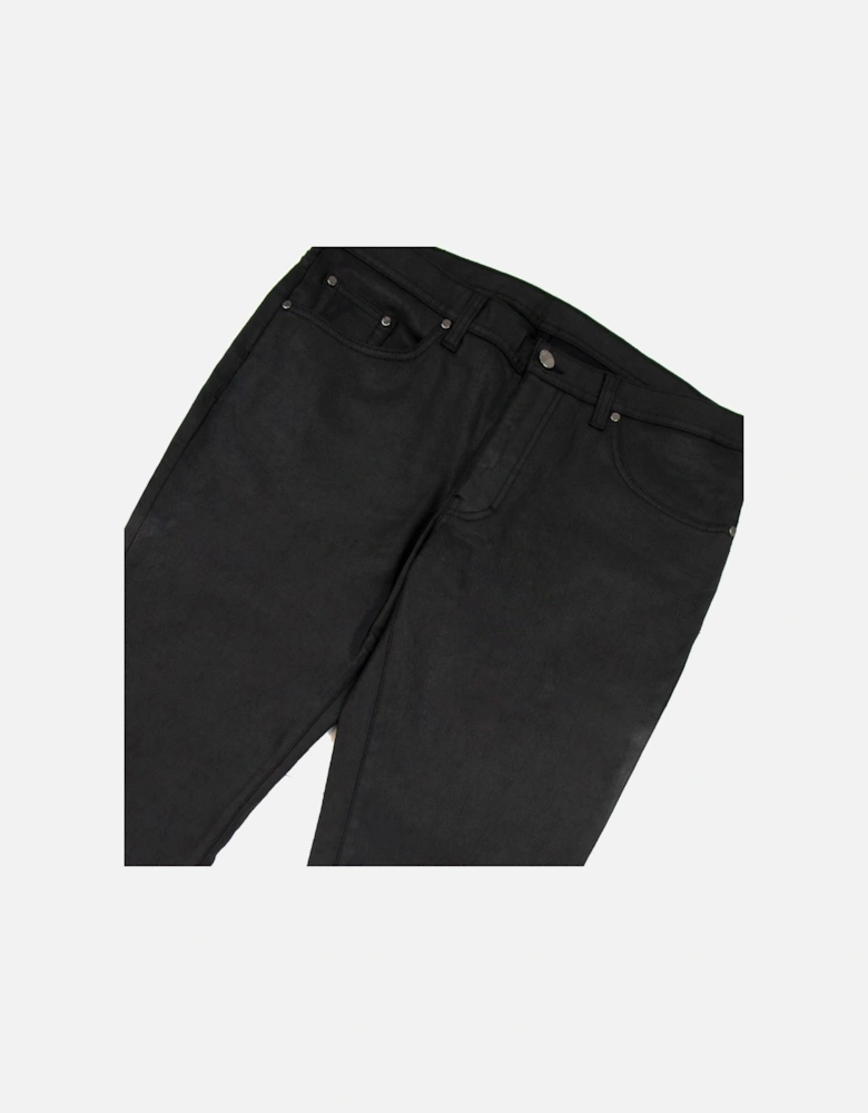 Shiny Material Casual Denim Jean Black