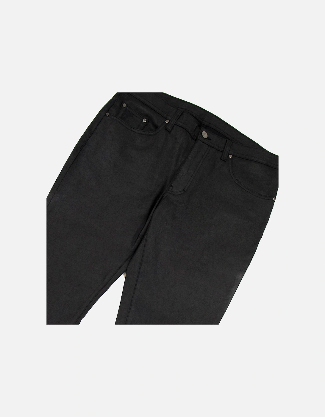 Shiny Material Casual Denim Jean Black
