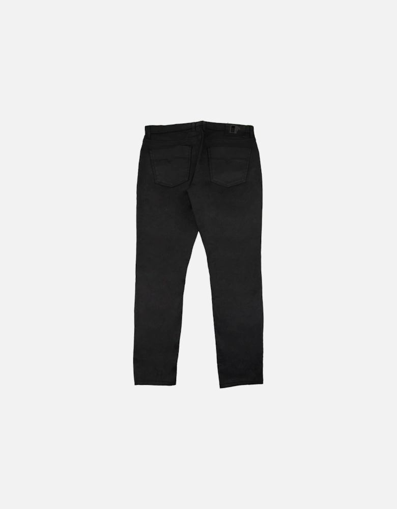 Shiny Material Casual Denim Jean Black