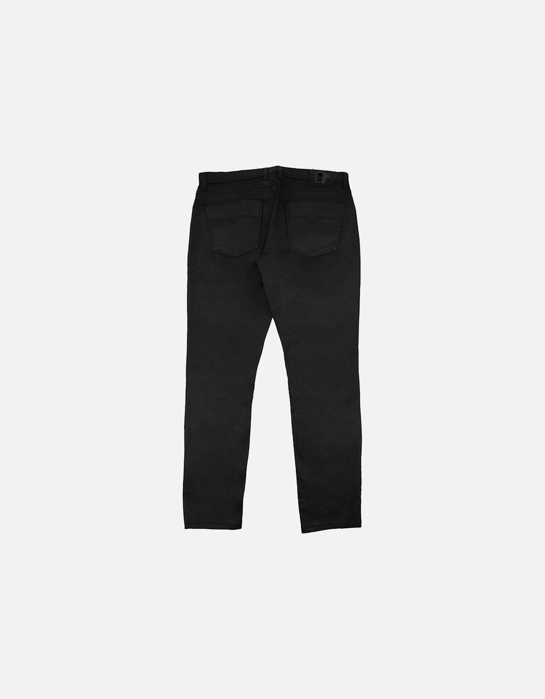 Shiny Material Casual Denim Jean Black