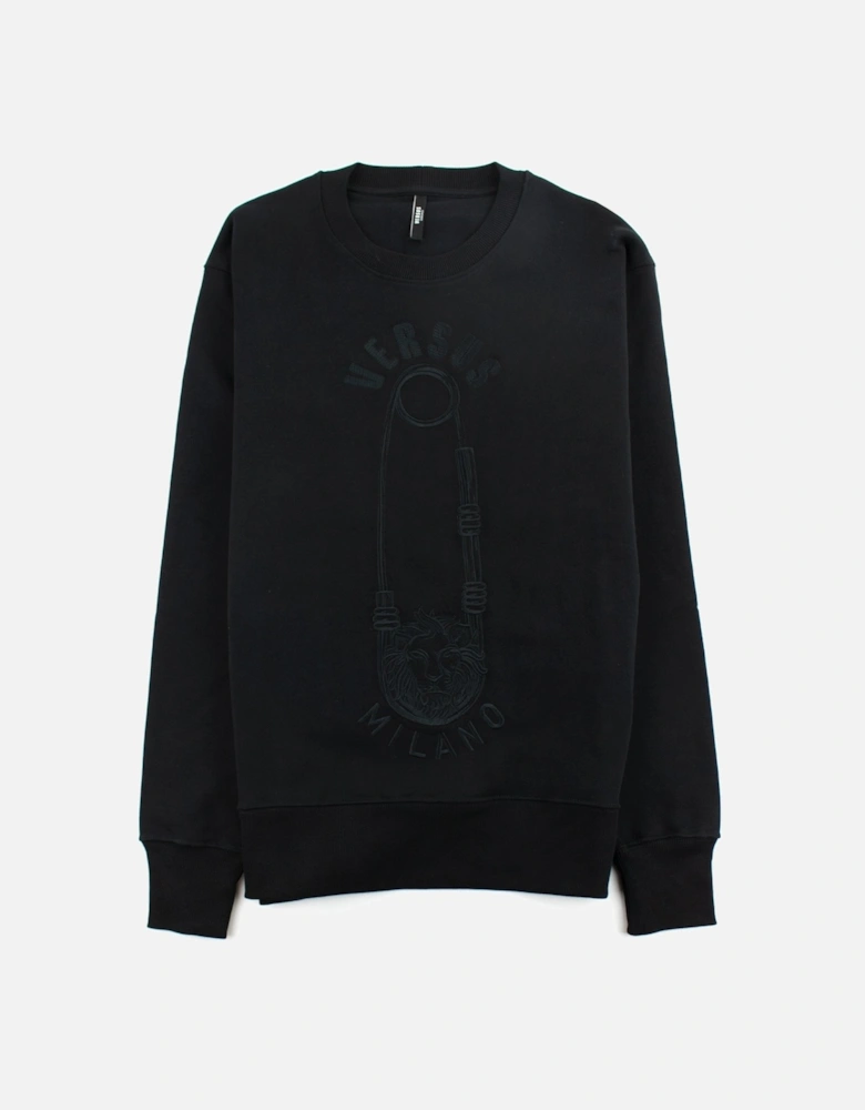 Versace Versus Embroidered Pin Sweatshirt Black