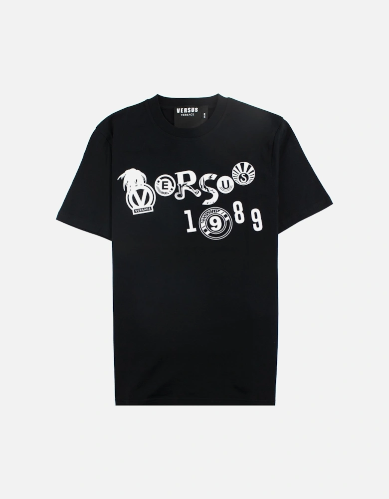 Versace Versus Slim Fit Print T-shirt Black