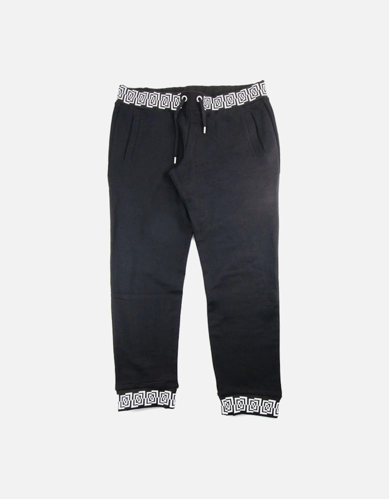 Jeans Waist & Cuff Logo Pants Black