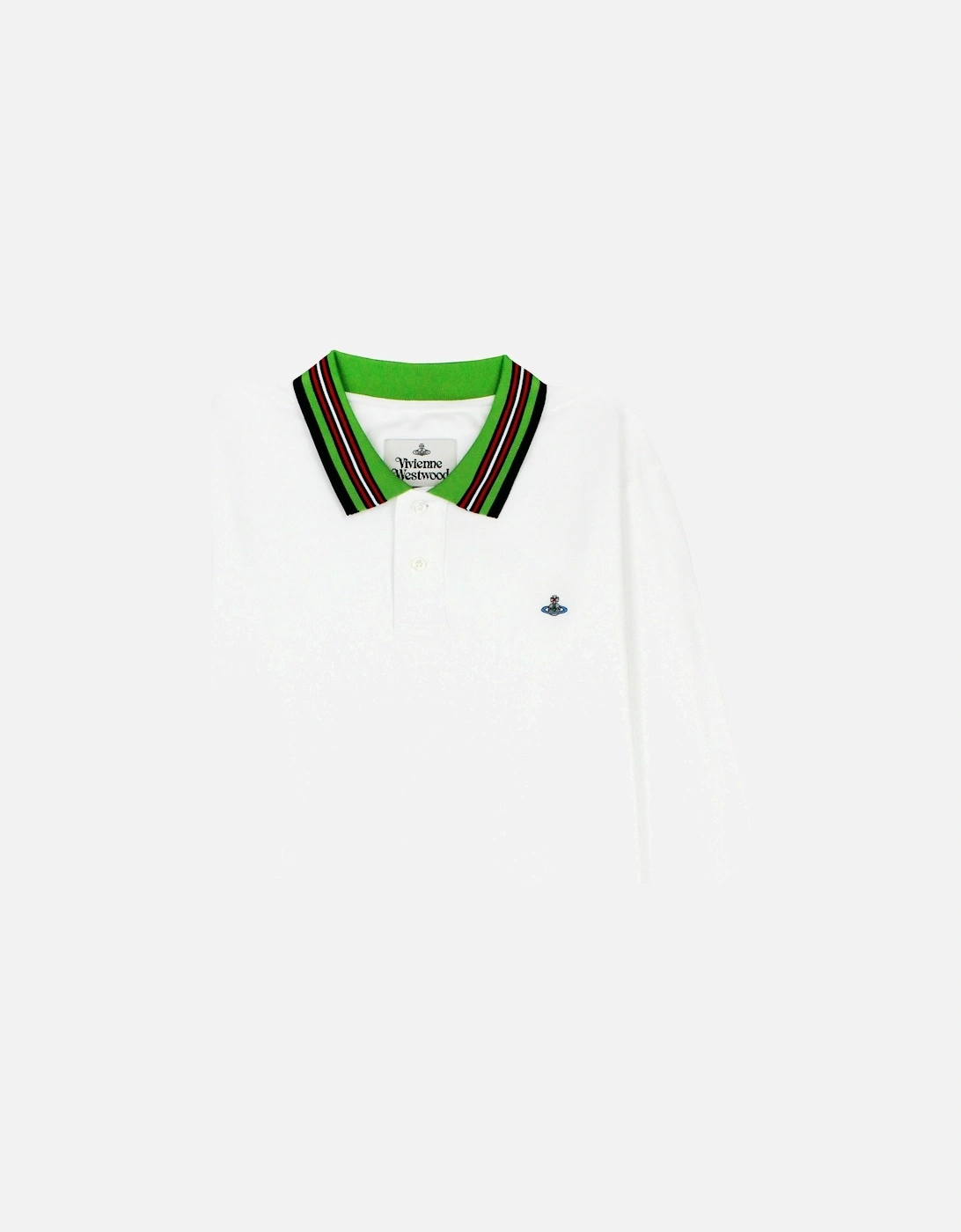 Ls Polo Stripe Collar White