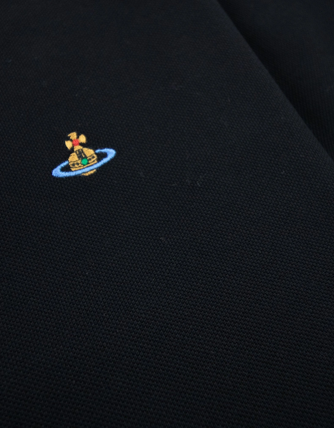 Classic Polo Stripe Collar Black