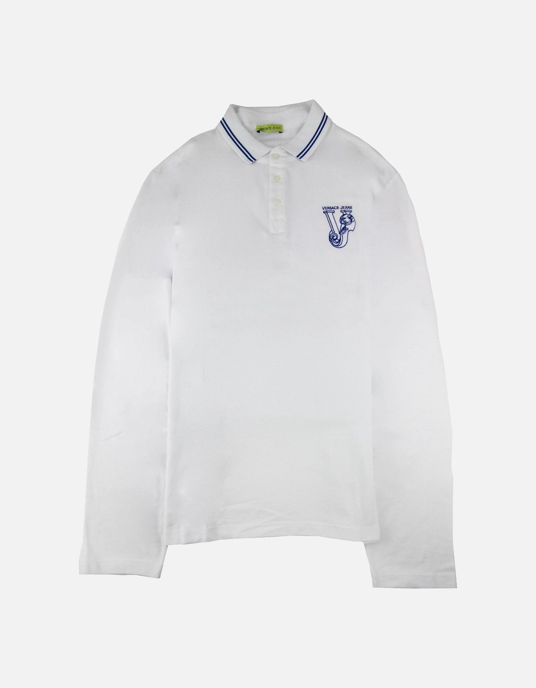 Jeans Embroidered Logo L/s Polo White, 3 of 2