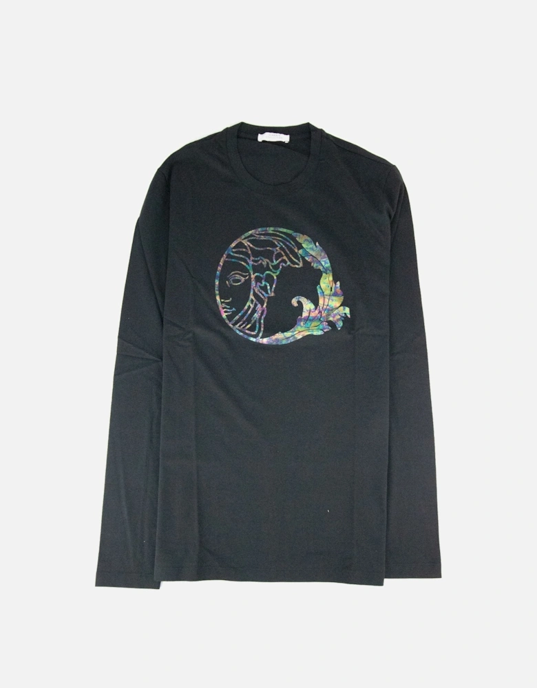 Reflective Medusa Logo L/s T Shirt Black SA30
