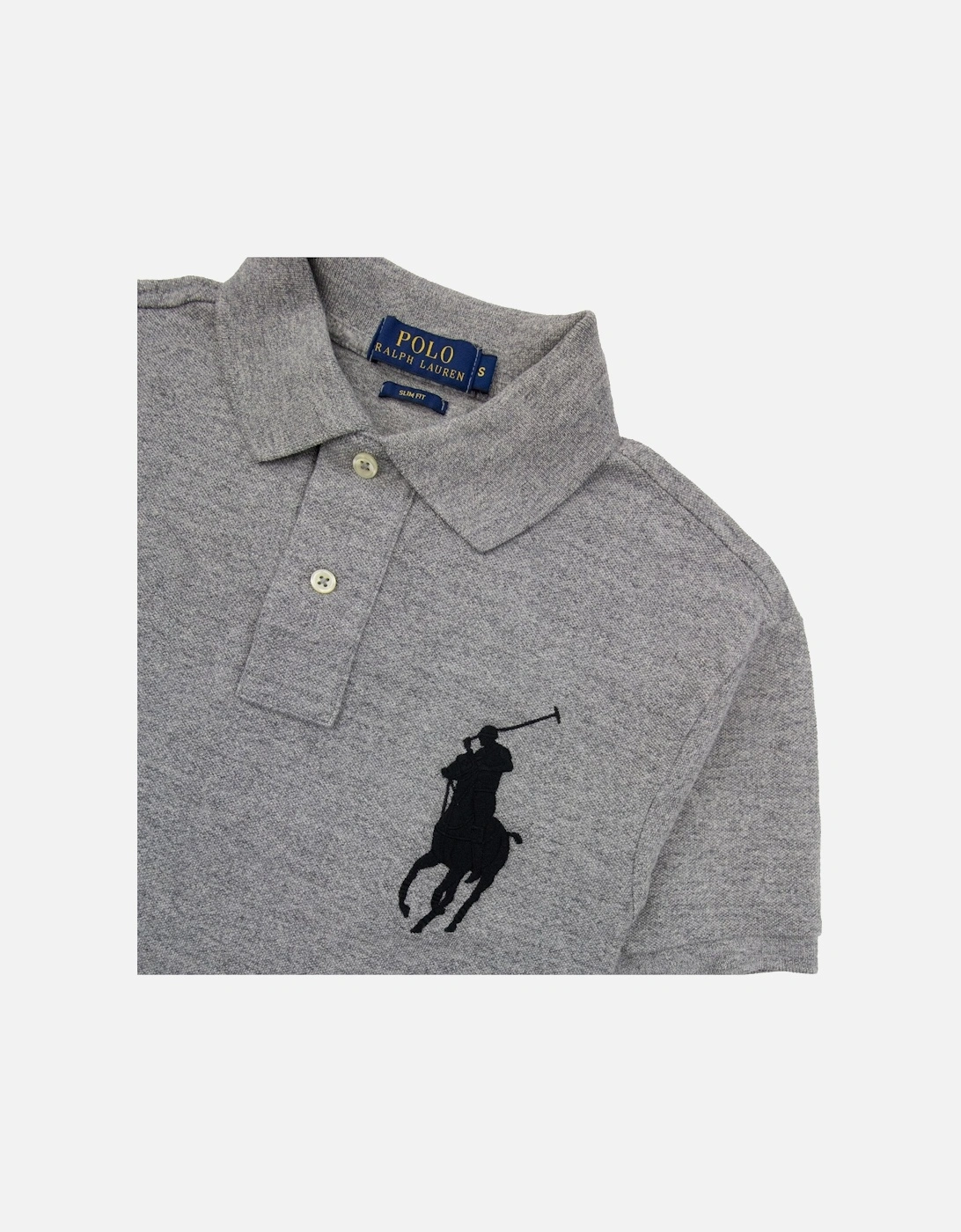 Slim Fit Big Pony Short Sleeve Polo 3 On Sleeve Vintage Heather