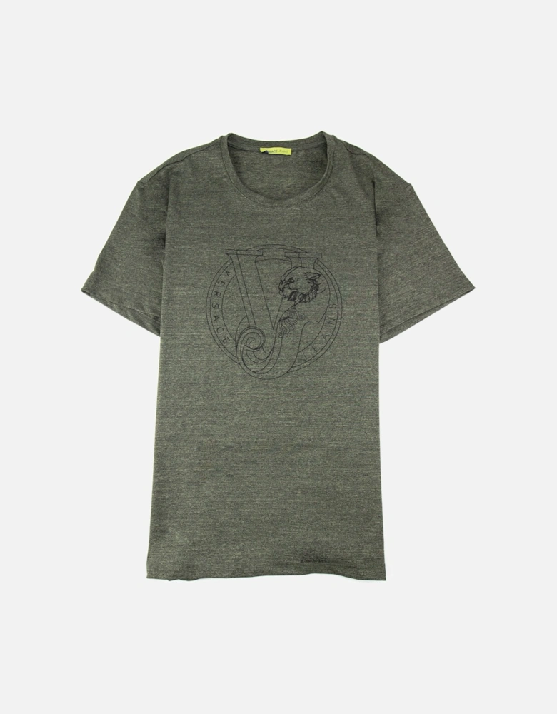 Jeans Log Print S/s T Shirt Green