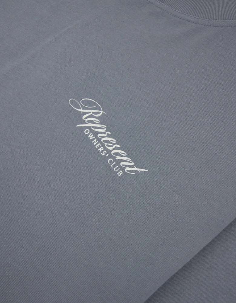 Owners Club Script T Shirt Dusty Blue