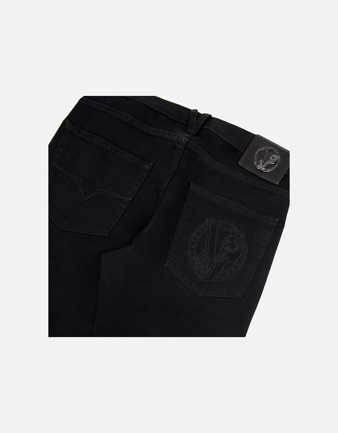 Jeans Slim Fit Round Logo Jean Black