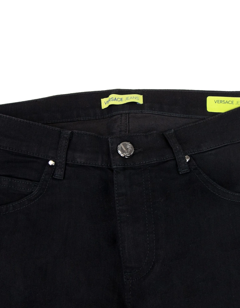 Jeans Slim Fit Round Logo Jean Black